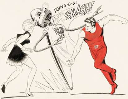 Russ Manning Magnus, Robot Fighter Early Concept Drawing Illustration Original Art (c. 1962).