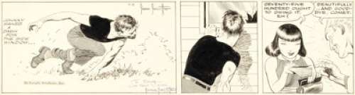 Frank Frazetta Johnny Comet Daily Comic Strip Original Art dated 7-3-52 (McNaught Syndicate, 1952).