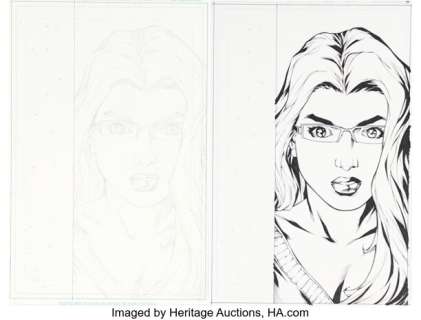 Agustin Padilla Bruce Wayne: The Road Home: Oracle #1 Splash Page 1 and Preliminary Original Art (DC, 2010). (Total: 2 Original Art)