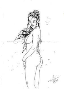 Cosimo Ferri - Cosimo Ferri - Illustrazione originale a inchiostro “Circe close to the sea”