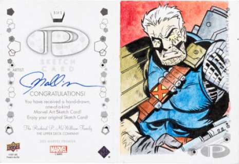 2023 Upper Deck Marvel Premier - Dual-Panel Sketch Card Featuring Cable, Cyclops, Colossus & Doop by Jeff Mallinson (1/1) | Heritage