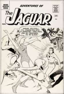 John Rosenberger Adventures of the Jaguar #3 Kree-Nal First Appearance Cover Original Art (Archie, 1961).