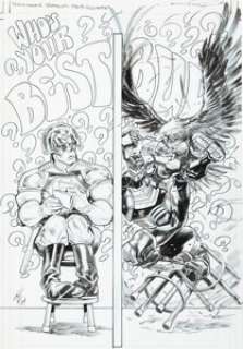 Tom Fowler Peacemaker Presents: The Vigilante / Eagly Double Feature #2 Variant Cover Original Art (DC, 2025).