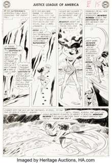 Mike Sekowsky and Bernard Sachs Justice League of America #1 Story Page 13 Original Art (DC, 1960).
