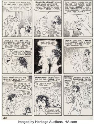 Reed Waller Bizarre Sex #9 Omaha the Cat Dancer Story Page 40 Original Art (Kitchen Sink Press, 1981).