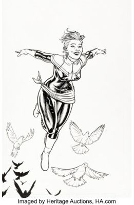 Joe Quinones Captain Marvel #5 Variant Cover Original Art (Marvel, 2012).