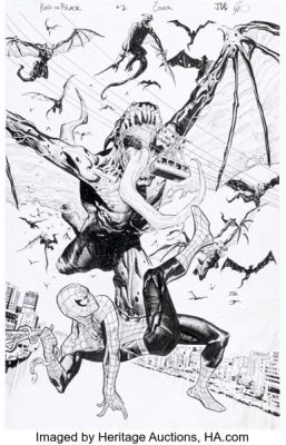 Joshua Cassara King in Black #2 Spider-Man Variant Cover Original Art (Marvel, 2021).