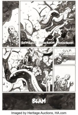 Mike Mignola Hellboy: In the Chapel of Moloch Story Page 23 Original Art (Dark Horse, 2008). | Heritage