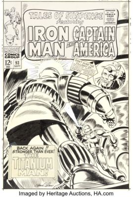 Gene Colan and Frank Giacoia Tales of Suspense #93 Iron Man Cover Original Art (Marvel, 1967). | Heritage
