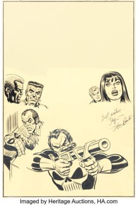 John Romita Sr. The Amazing Spider-Man #135 Second Punisher Cover Original Art (Marvel, 1974). | Heritage