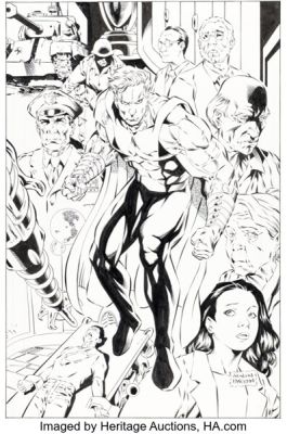 Jeff Johnson and Dan Panosian Legend of Supreme #1 Cover Original Art (Image, 1994).