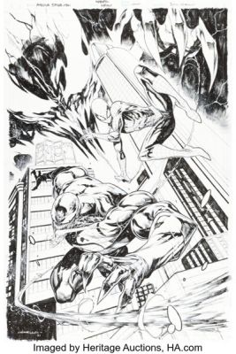 Iban Coello Amazing Spider-Man #16.HU Venom Variant Cover Original Art (Marvel, 2021). | Heritage