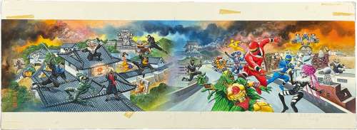 Masami Watanabe’s Hand-Drawn Color Illustration "Ninja Sentai Kakuranger" | Mandarake (Big Web)