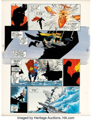 Lynn Varley (Frank Miller printed lines) Batman: The Dark Knight #3 Superman Story Page 35 Production Color Original Art (DC, 1986). | Heritage