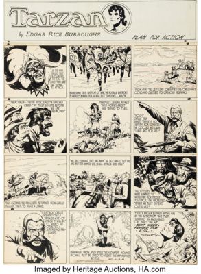 Burne Hogarth Tarzan #667 Sunday Comic Strip Original Art dated 12-19-43 (United Feature Syndicate, 1943). | Heritage