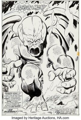 John Buscema and Joe Sinnott Fantastic Four #134 Splash Page 10 Dragon Man Original Art (Marvel, 1973). | Heritage