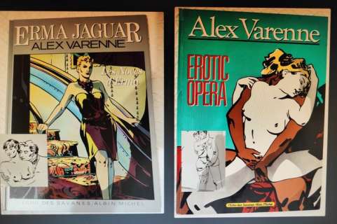Alex Varenne | Alex VARENNE - Lot de 2 Bandes dessinées dédicacées "Erma Jaguar" et "Erotic Opéra" (dessins coquins pleine page). - Cartonné - EO - (1986/1990) | Catawiki
