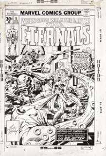 Jack Kirby and John Verpoorten - The Eternals #8 Cover Original Art (Marvel, 1977). In the heart of Lemuria, home - | Heritage
