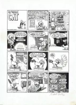 Gilbert Shelton | Freak Brothers – Fat Freddy’s cat – Money from heaven | La Galerie de la Bande Dessinée