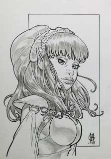 Matteoni, Giuseppe - 1 Original drawing - Dragonero “Sera di Frondascura” | Catawiki