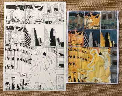 Torres, Daniel - 1 Page originale + page couleur originale - Tom el dinosaurio - "¡Tom, no juegues con los enchufes!" - 2002 | Catawiki