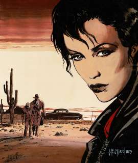 Jean-François Charles | Fox, Jours Corbeaux, couverture originale à l’encre de chine, à l’aquarelle et à la gouache pour cet album paru en 1997 chez Glénat. | Septimus