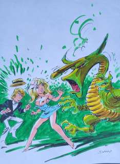 Dany (Daniel Henrotin) - original colour drawing - Olivier Rameau, Colombe et un monstre | Catawiki