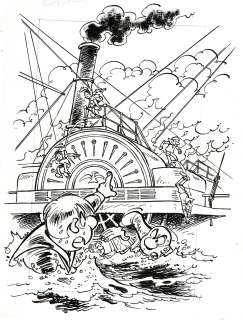 Lambil | Les Tuniques Bleues, Les bleus de la marine, projet de couverture à l’encre de chine pour le journal Spirou. | Septimus