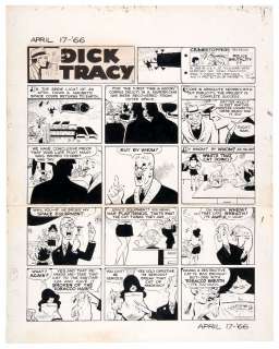 CHESTER GOULD â€œDICK TRACYâ€ 1966 SUNDAY PAGE ORIGINAL ART. | Hake’s