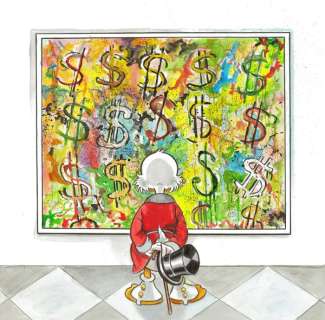 Tony Fernandez - Scrooge McDuck Inspired By Norman Rockweell’s "The Connoisseur" (1962) - Original Painting | Catawiki