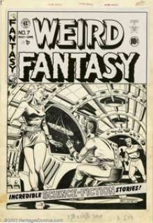 Al Feldstein - Original Cover Art for Weird Fantasy #7 (EC, 1951). This piece incorporates all of the elements - | Heritage