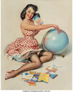 Gil Elvgren (American, 1914-1980) Out of This World, 1959 Oil on canvas 30 x 24 inches (76.2 x 61.0 cm) Signed lower... | Heritage