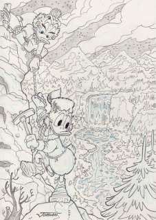 Jordan, Julian - 1 Pencil drawing - DuckTales - Uncle Scrooge - "The Gold Valley" | Catawiki