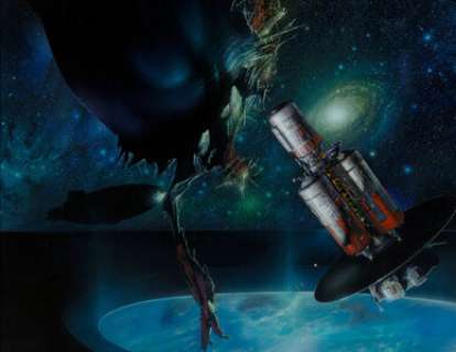 Bob Eggleton (American, b. 1960). Orbitsville, paperback cover, April 1989. Oil on board. 21-1/4 x 27-1/2 inches (54.0 x...