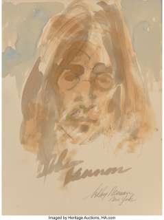 LeRoy Neiman (American, 1921-2012). John Lennon. Watercolor on paper. 25 x 19-1/2 inches (63.5 x 49.5 cm) (sheet). Signe... | Heritage