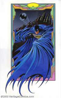 Scott Rosema - Original Painting, "Batman" (1994). This moody, evocative portrait of the Darknight -