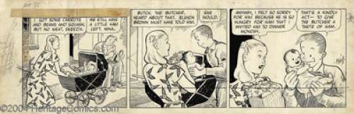 Frank King - Original Comic Strip Art for Gasoline Alley Daily dated 8-25-45 (Chicago Tribune, 1945). A - | Heritage