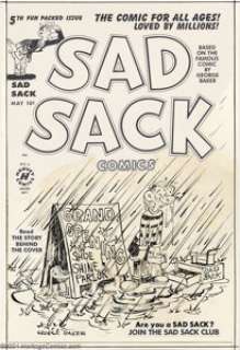 George Baker - Original Cover Art for Sad Sack #5 (Harvey, 1950). If anything could go wrong, Sad Sack would -