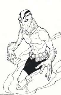 Adam Hughes and Karl Story - Hellboy "Abe Sapien" Original Illustration (undated). Uber-artist Adam -