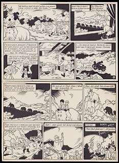 De Moor, Bob - 1 Original page - Nonkel Zigomar, Snoe en Snolleke - De Blauwe vinger (plaat 24 / stroken 93-96) - 1953 | Catawiki