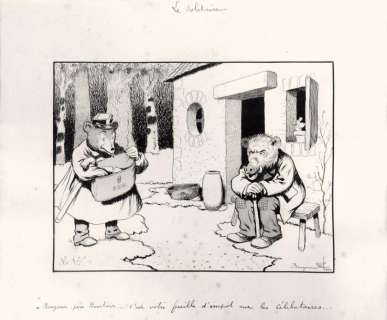 Rabier, Benjamin (1864-1939) | RABIER, Benjamin Le solitaire Encre de chine et gouache pour la planch | Coutau Bégarie