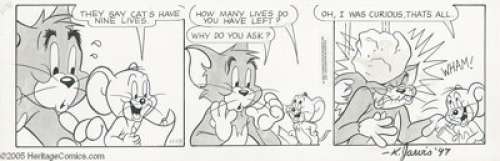 Kelly Jarvis - Tom and Jerry Daily Comic Strip Original Art, Group of 72 (Editors Press Service, 1989-94) Tom, -
