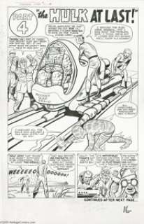 Jack Kirby and Dick Ayers - Fantastic Four #12, Splash Page 14 Original Art (Marvel, 1963). Jack Kirby’s love for - | Heritage