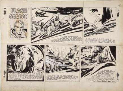 Mac Raboy Flash Gordon Sunday Comic Strip Original Art, dated 9-10-50 (King Features Syndicate, 1950). Mac -
