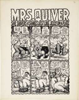 Robert Crumb Big Ass Comics #1 Complete 1-page Story "Mrs. Quiver" Original Art (Rip Off Press, - | Heritage