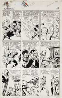 Jack Kirby and Paul Reinman X-Men #5 page 20 Original Art (Marvel, 1964). The Scarlet Witch saves the X-Men -