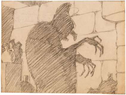SNOW WHITE OLD WITCH IN CHAMBER ORIGINAL STORYBOARD ART. | Hake’s
