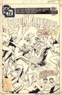 Bob Smith, Ramona Fradon - Super Friends #14 Cover - Superman, Batman, & Wonder Woman Vs. the Elementals - the Wonder Twins Insert - 1978