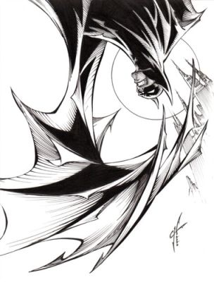 Batman, Bruce Wayne, ORIGINAL, art, B/W, drawing, illustration by Calvin Henio. | eBay US (Buy It Now)