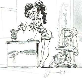 Dan (Verlinden, Dan) | Large original illustration  - La sublime Melle Chiffre  - Le Petit Spirou  - (2014) | Catawiki